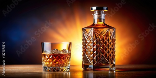 Premium Whisky Bottle, Luxury Liquor, Aged Scotch