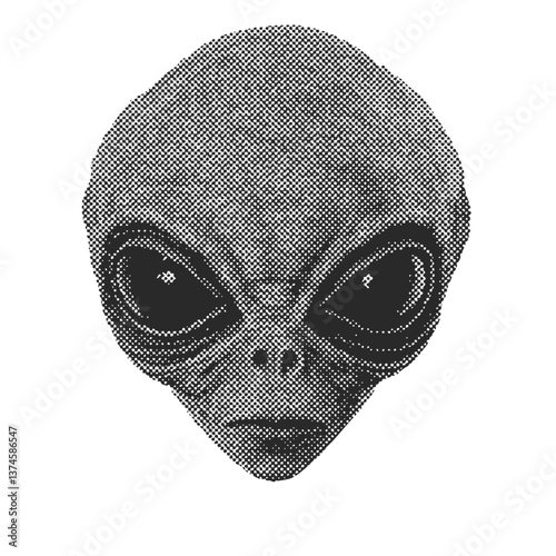 Alien halftone grunge vector design element