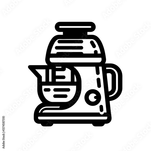 Stylish food processor illustration for home cooking and meal preparation