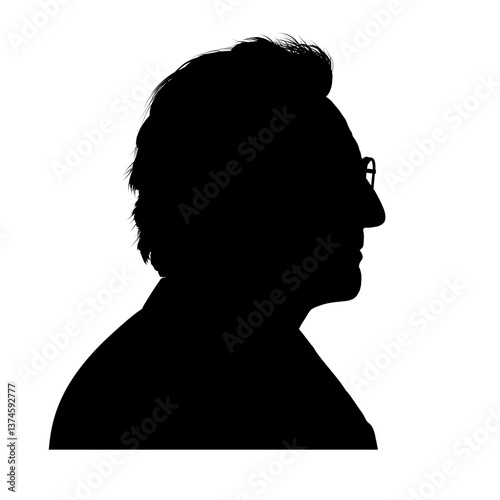silhouette of an old man, old man - vector illustration	