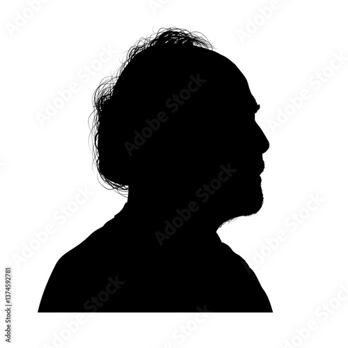 silhouette of an old man, old man - vector illustration	