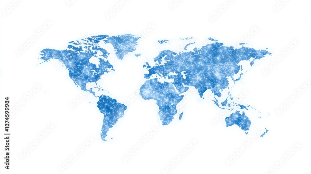 Fototapeta premium Global Network: A World Map of Interconnections