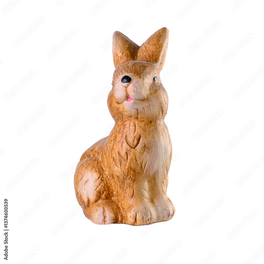 Easter bunny figurine on white background