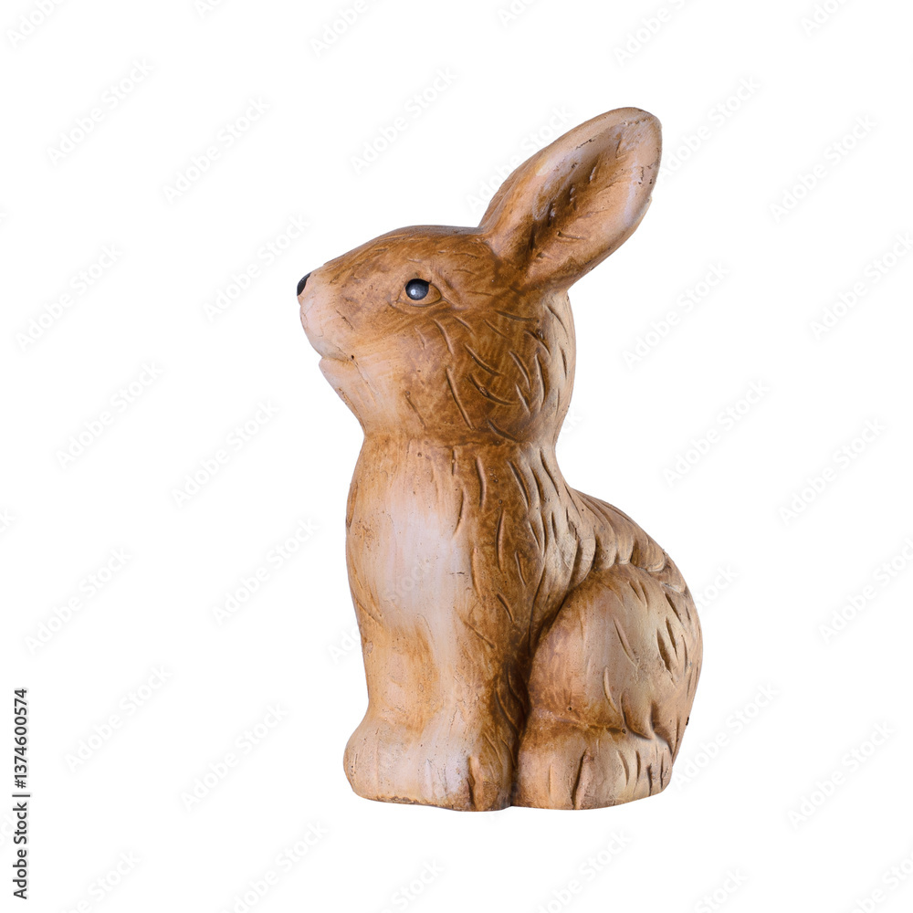 Easter bunny figurine on white background