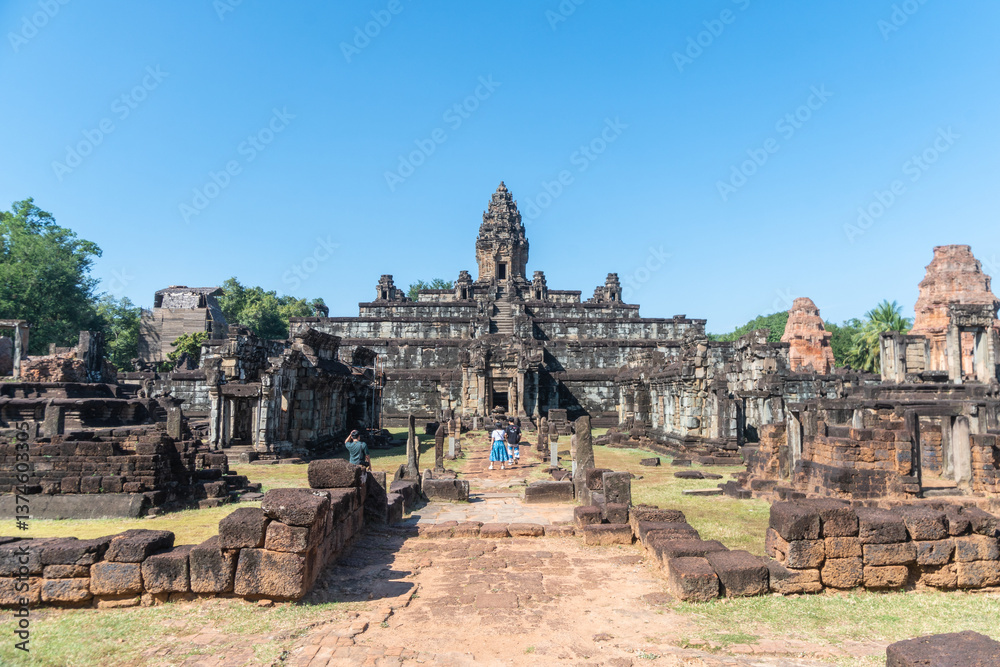 Naklejka premium Bakong Temple, Angkor Wat, ancient temples, Khmer civilization, Cambodia