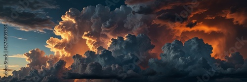Dramatic Sunset Clouds in Fiery Sky