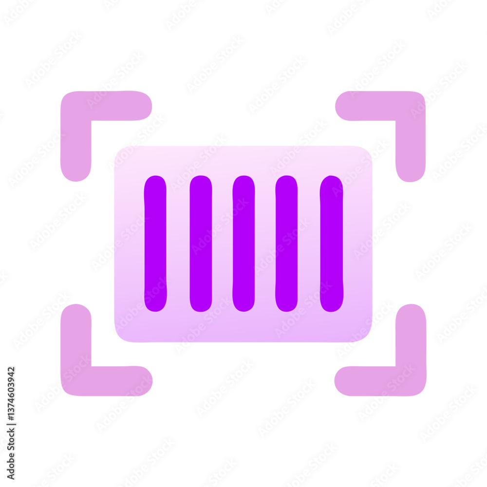 Informative pink gradient barcode icon for retail and scanning design concept
Informative pink gradient barcode icon for retail and scanning design concept