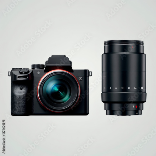 camera lens isolated on white