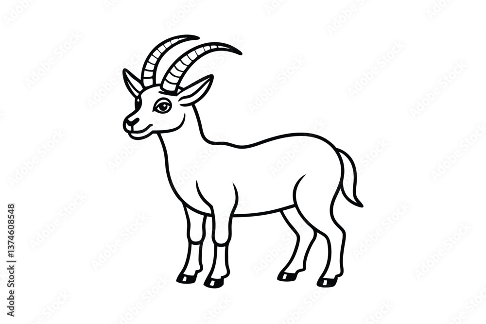 Fototapeta premium vector image of a ibex