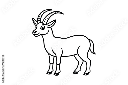 vector image of a ibex