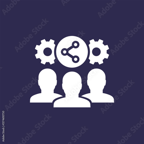 collective work and collaboration icon, vector