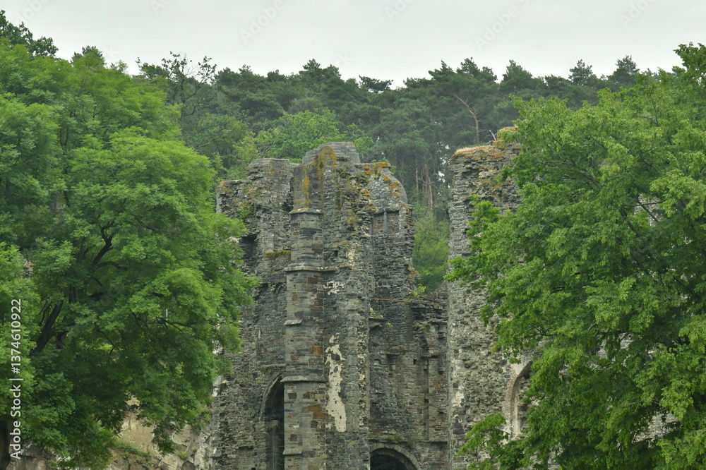 Fototapeta premium Les imposantes ruines de l'abbaye de Villers-la-Ville 