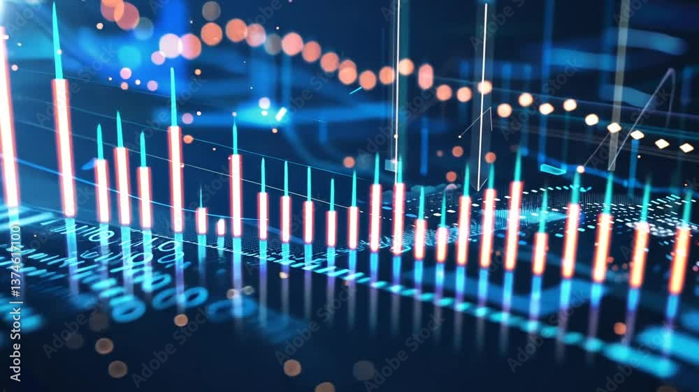 Digitaler Schaltkreis mit leuchtenden Linien