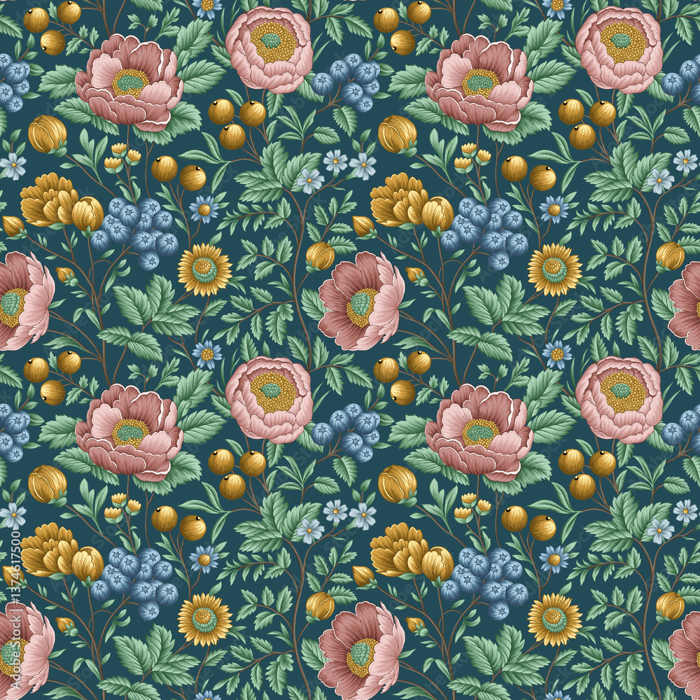 seamless pattern with flowers