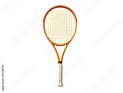 Isolated Orange Tennis Racket