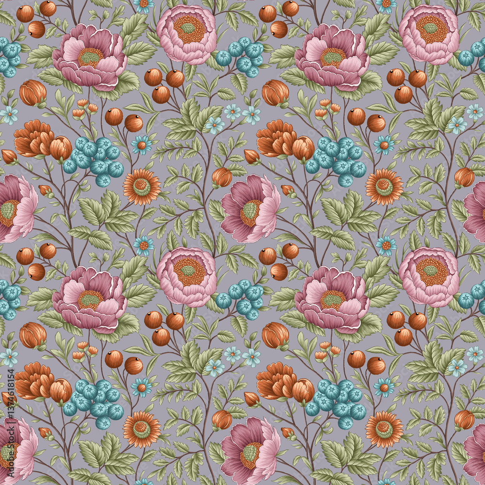 seamless pattern with flowers