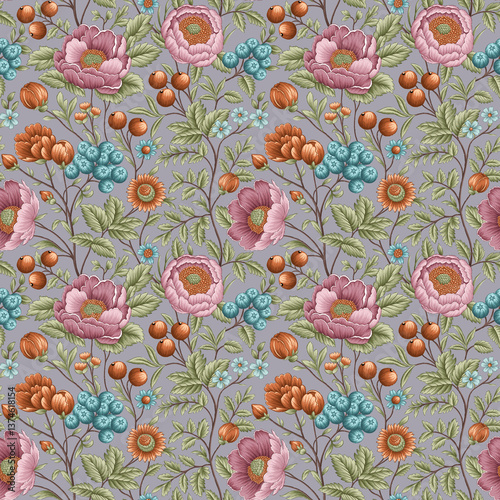 seamless pattern with flowers