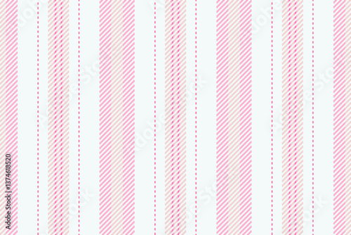 Feutral textile lines seamless, hotel background fabric pattern. Detailed vertical stripe vector texture in white and pink colors.