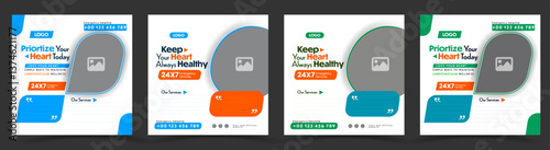 Healthy heart or healthcare social media post template