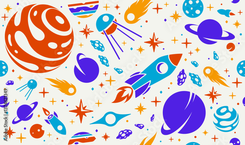 Exploring space seamless ba...