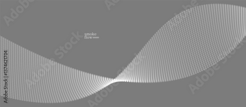 Abstract vector smoke background, wave of flowing circles particles, grey abstract illustration, smooth and soft design, relaxing image.