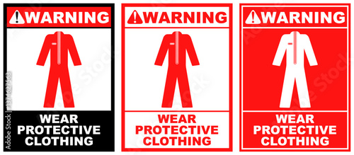 Set safety symbol warning wear protective clothing public sign design vector illustration