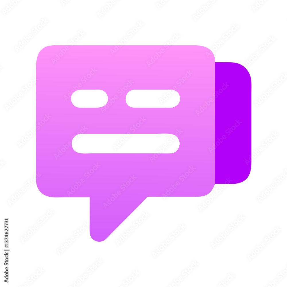 Stylish pink gradient message bubble icon for communication and interaction design concept
Stylish pink gradient message bubble icon for communication and interaction design concept