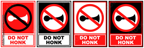 set sign do not honk prohibited symbol design label template vector illustration