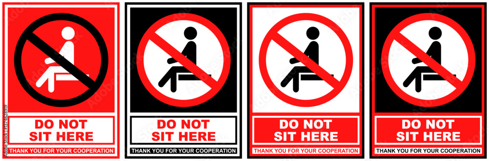 set sign do not sit here prohibited symbol design label template vector illustration set sign do not sit here prohibited symbol design label template vector illustration