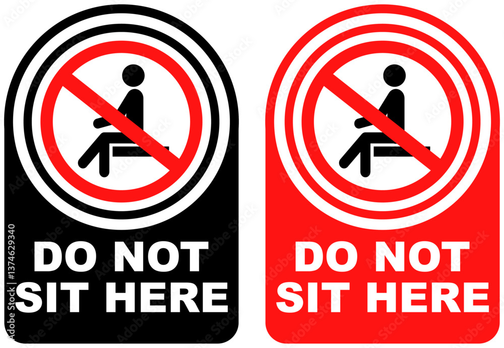 Set vector do not sit here sign symbol labels sticker design illustration Set vector do not sit here sign symbol labels sticker design illustration