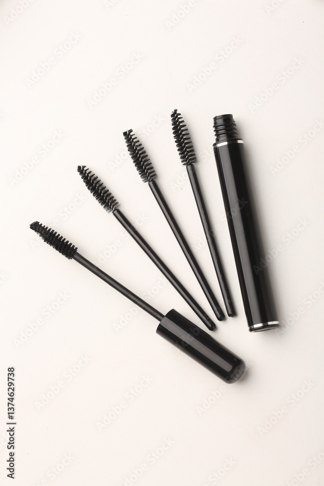 collection of a mascara shapes on white background. each one is shot separately collection of a mascara shapes on white background. each one is shot separately