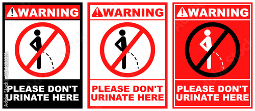 set Prohibition warning do not urinate sign design vector illustration