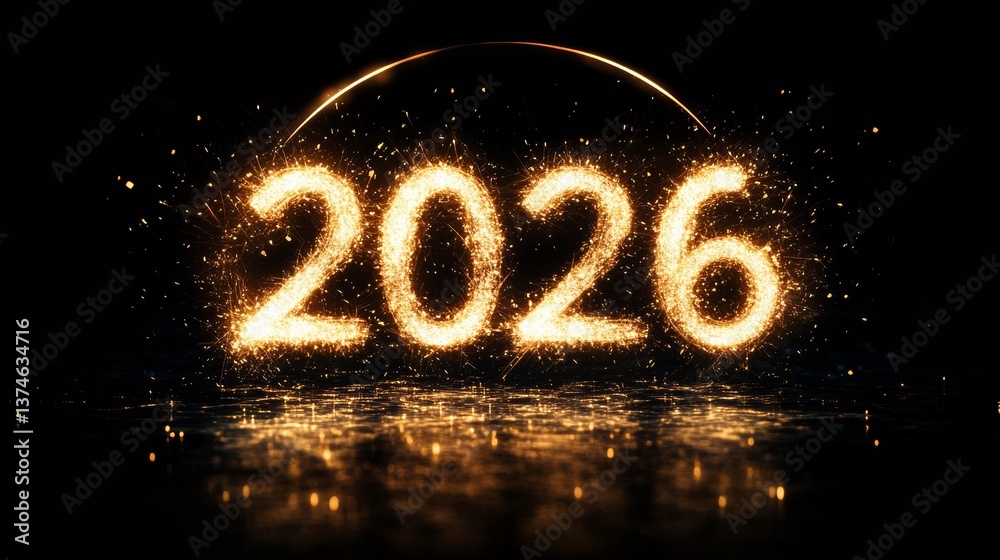2026 New Year background with sparkles