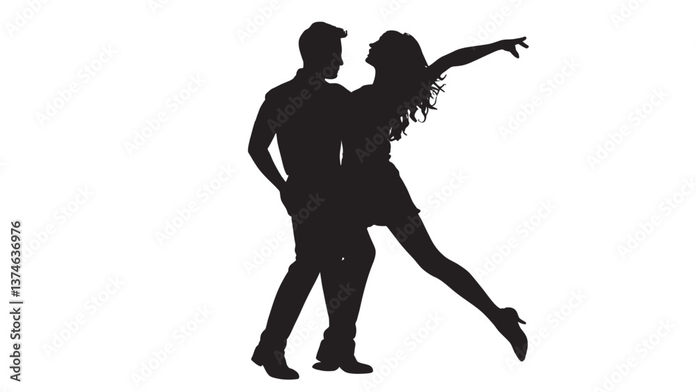 vector silhouette of dancing couple vector silhouette of dancing couple