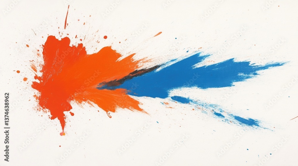 Fototapeta premium A vibrant splash of paint on a pure white canvas.