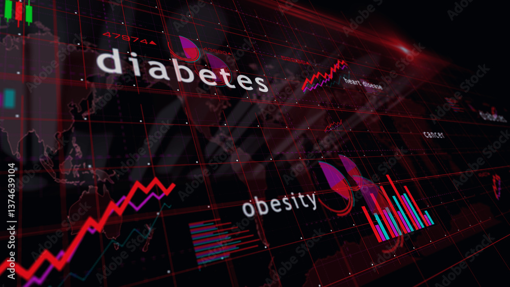 Civilization diseases charts and graphs diagram