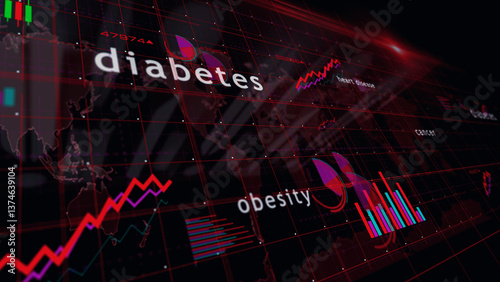 Obraz na płótnie Civilization diseases charts and graphs diagram w salonie