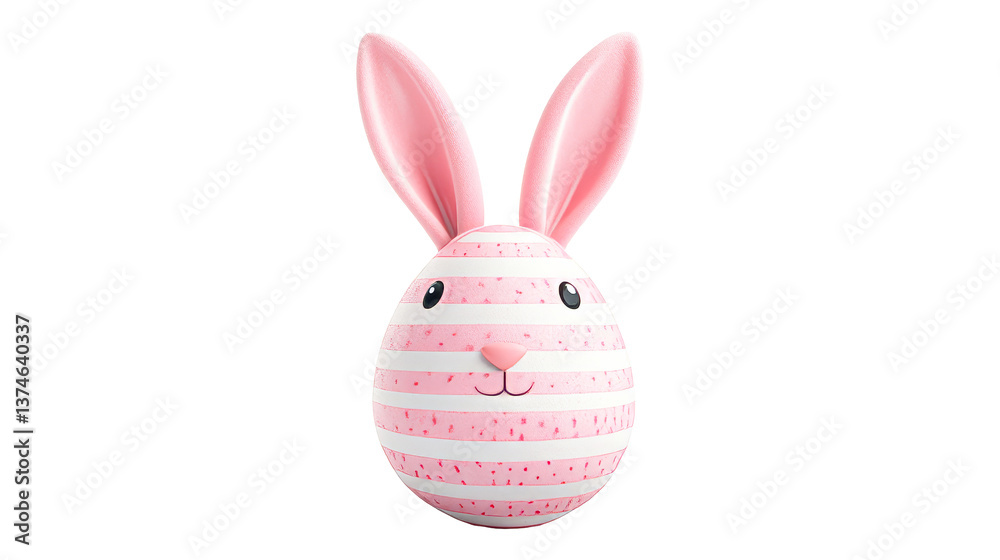 Obraz premium Colorful striped bunny decoration for spring festivities