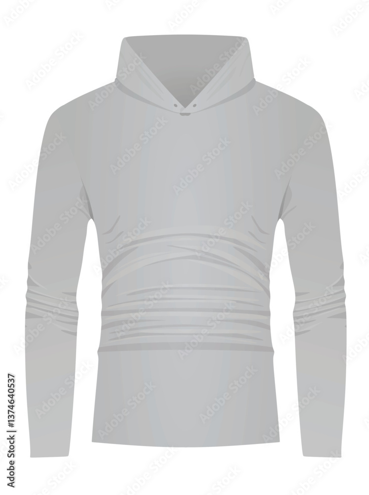 Fototapeta premium Grey hoodie front view. vector illustration