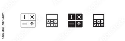 calculator icon set vector. set of calculator icon