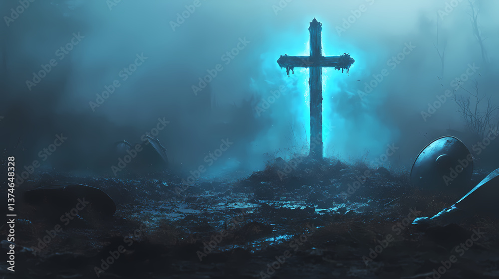 Fototapeta premium ancient battleworn sword