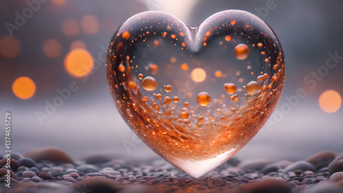 Heart shape for Love concept, Valentine's Day concepts. love symbol, concept for Valentine's Day, wedding etc. Heart elements for love concept design. AI generated image