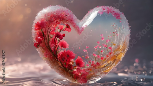 Heart shape for Love concept, Valentine's Day concepts. love symbol, concept for Valentine's Day, wedding etc. Heart elements for love concept design. AI generated image