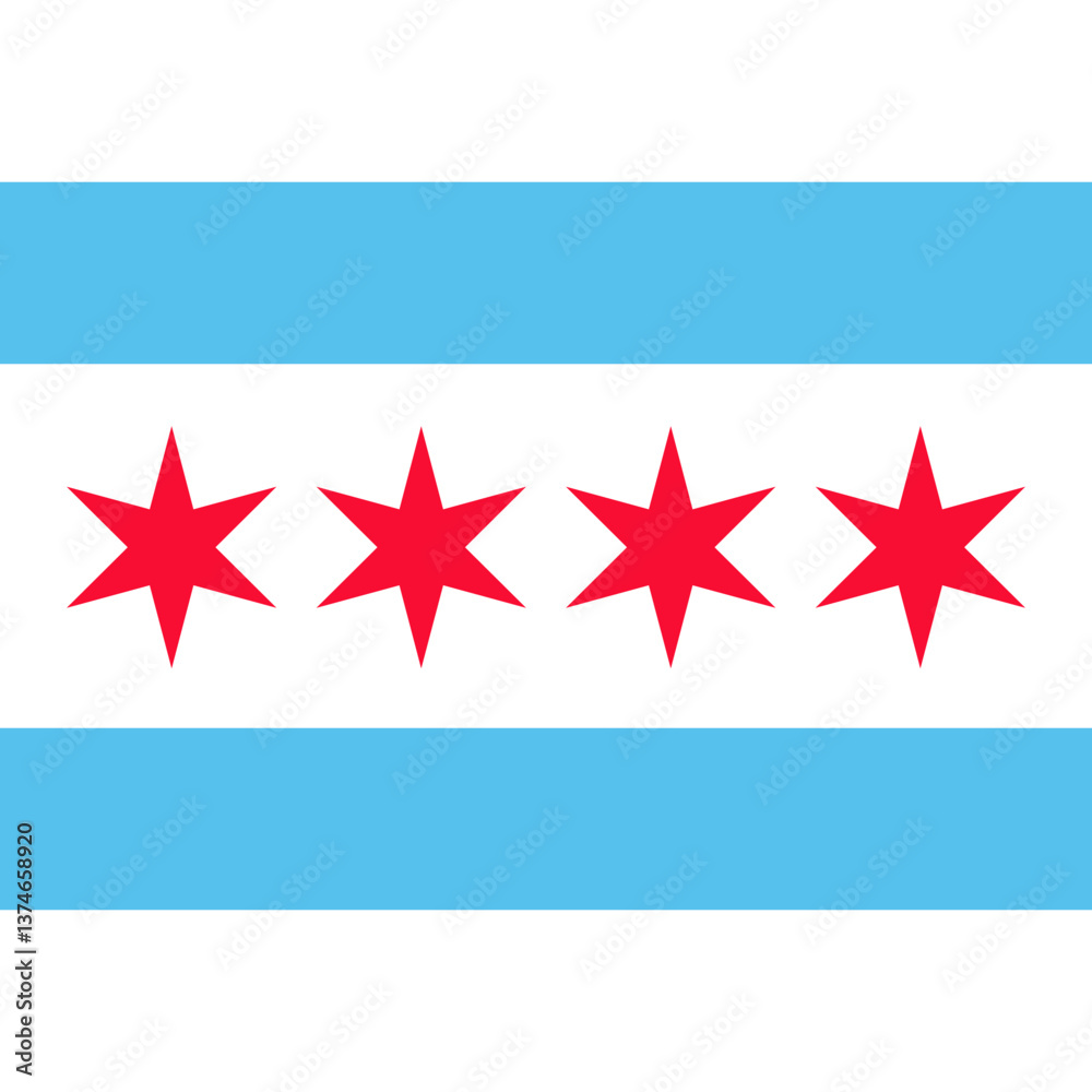 Obraz premium Flag of Chicago - square variant