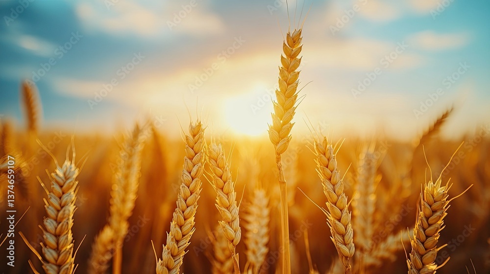 Wide-angle minimalist photo of a golden wheat field ripening under the summer sun, showcasing the vastness of the field and the serene beauty of late-summer rural landscapes. Wide-angle minimalist photo of a golden wheat field ripening under the summer sun, showcasing the vastness of the field and the serene beauty of late-summer rural landscapes.
