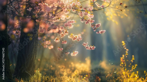 Sunrays coming through the trees
