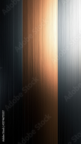 Vertical bronze and charcoal panels with deep textured grooves, perfect for striking and moody phone wallpapers.

