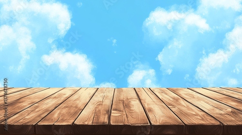 wooden floor and sky