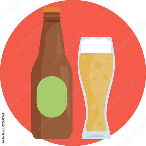 Beer Bottle: A symbol representing alcohol consumption, often associated with addictive drinking habits.