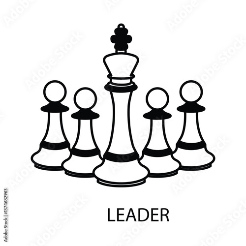 Vector icon for leader. Hand-drawn illustration of a leader symbolizing management and direction.